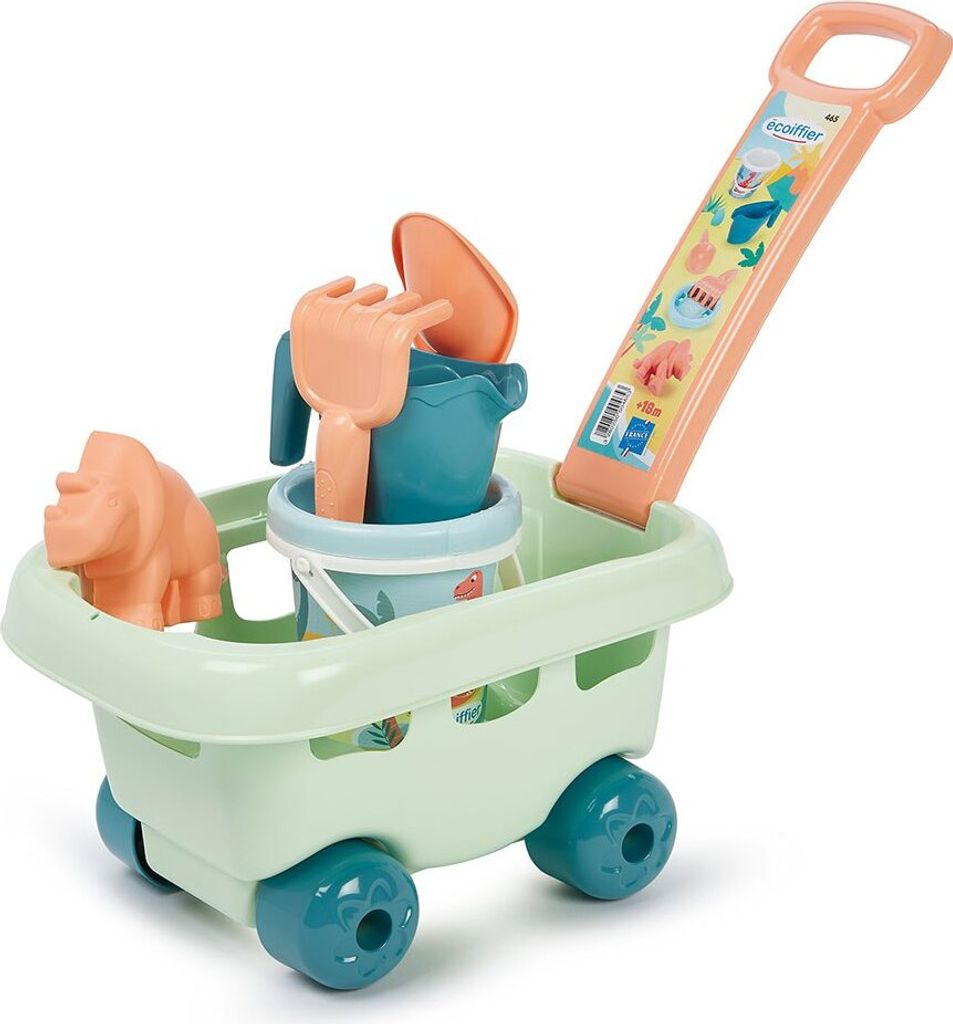 Ecoiffier Bollerwagen mit Eimerset Dino – 7-teilig
