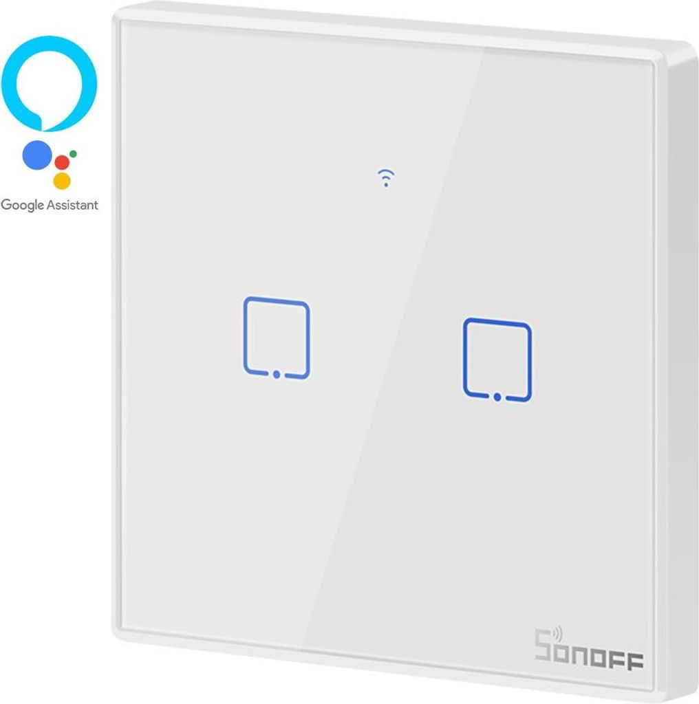 Smart Switch WiFi + RF 433 Sonoff T1 EU TX (2-channel) Image du produit 