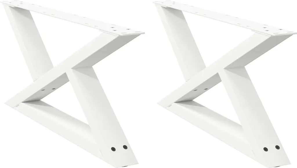 Gambe Acciaio Bianco per Tavolini 70x30 cm - Solide e Regolabili - 2