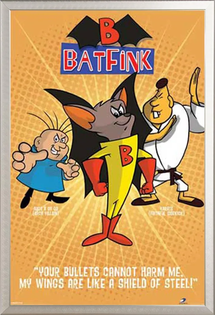 Batfink Poster Vintage Arancio - Cornice Shinsuke Alluminio 61x91,5