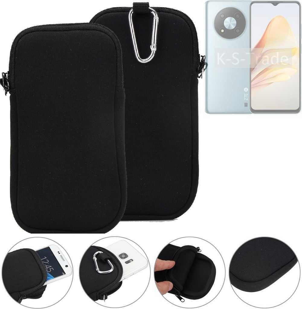 K-S-Trade Neopren-Hülle Handyhülle kompatibel mit ZTE Voyage A41 5G Schutzhülle Neoprenhülle Sleeve Schutz-Hülle Gürtel Tasche Case Holster