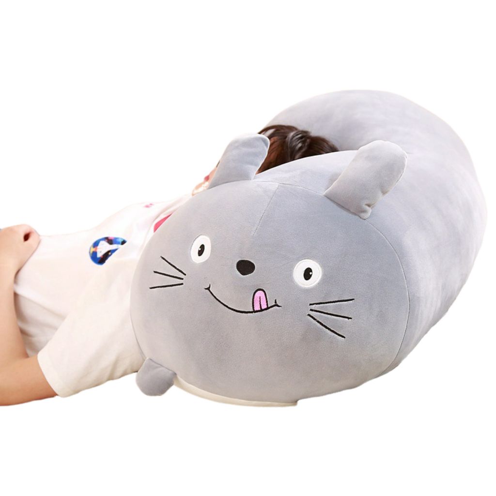 Niedliches Plüschtier-Spielzeug, superweiches, kuscheliges Plüschkissen, perfektes, bezauberndes Geschenk,60cm(Grau)