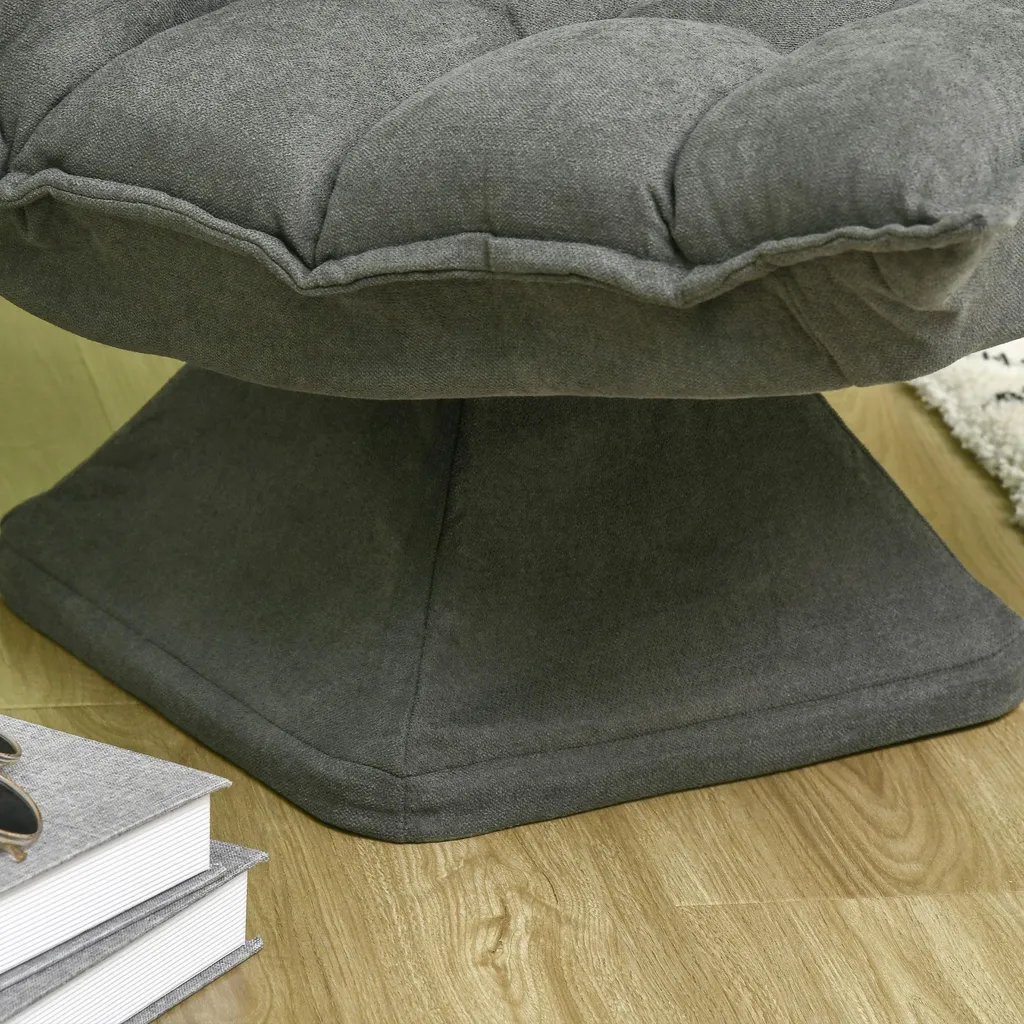 Coussin de sol pour salon et bureau : fauteuil relax gris pivotant - 7