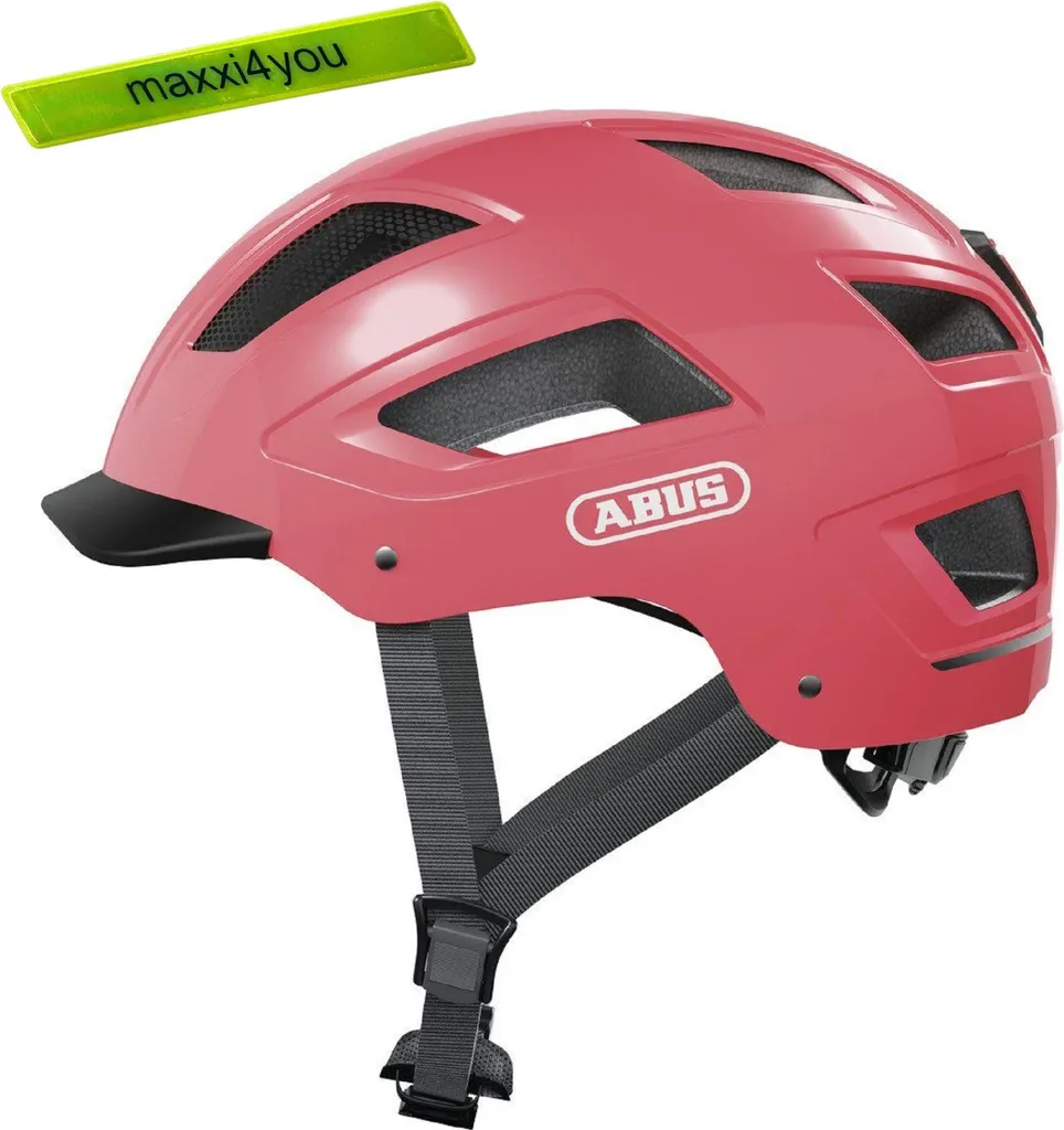 Casque vélotaf Abus Hyban 2.0 Rose 52-58 cm idéal pour trajet domicile