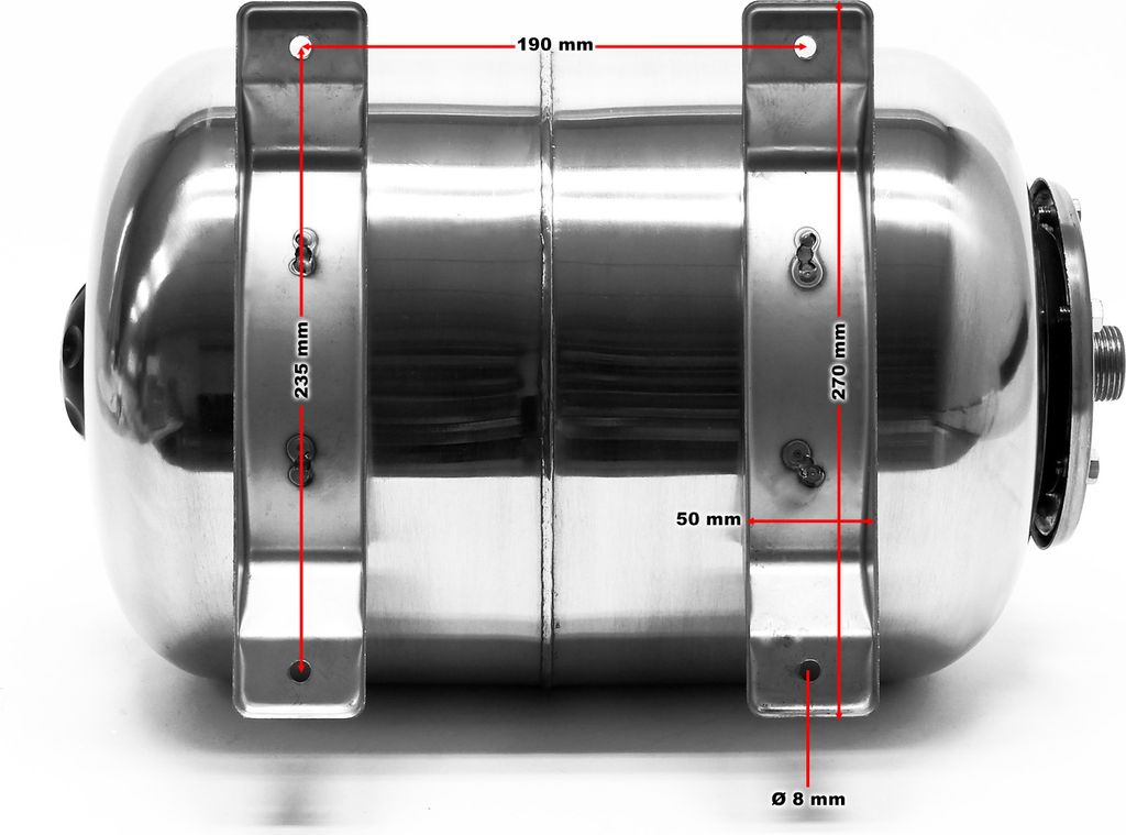 Wiltec Edelstahl Ausdehnungsgefäß 24 Liter, Membrankessel Produktbild 6