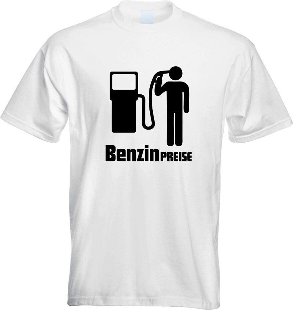 Kiwistar - T-Shirt - Weiss - Benzin Preise Motiv Bedruckt Funshirt Design Print - mit Motiv Bedruckt - Funshirt Design - Sport - Freizeit - Herren ...