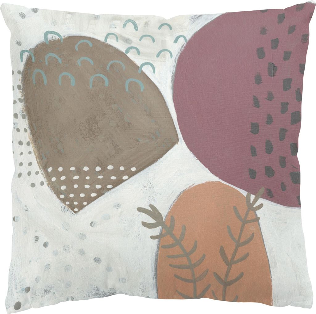 Dekokissen originell drinnen / Indoor Zierkissen Canvas waschbar Design beige Abstrakt Sofakissen ohne Füllung