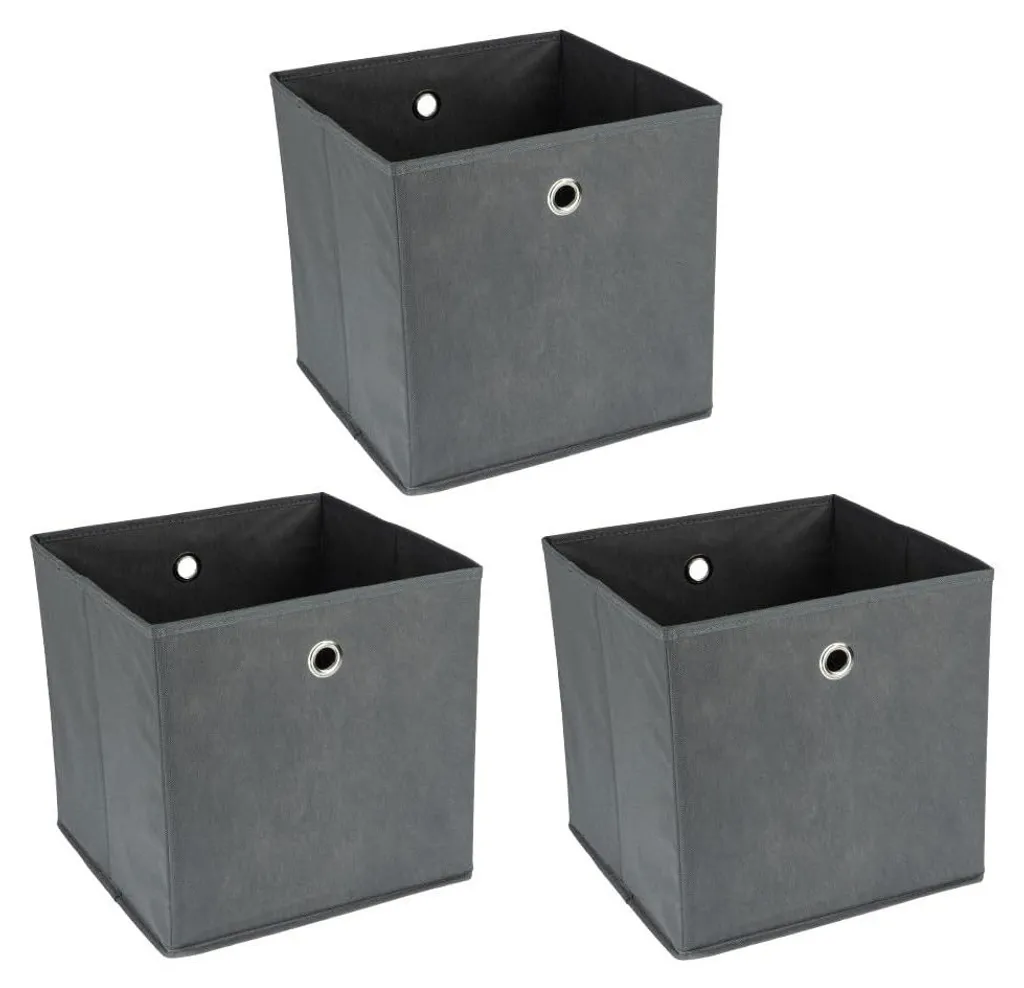 Lot de 3 boîtes de rangement pliables 30x30x30 cm pour étagères cubes