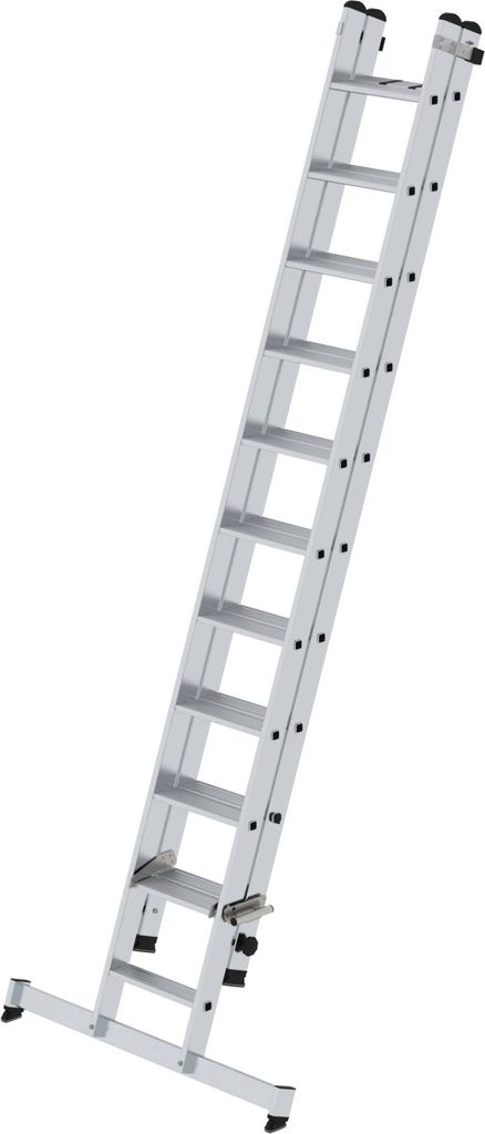 Stufen-Schiebeleiter 2-teilig mit nivello -Traverse 1x11 + 1x10 Stufen