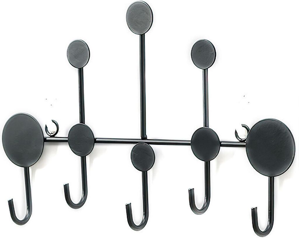 Kleiderhaken, Kleiderbügel aus Eisen hinter der Tür, Kleiderhaken zur Wandmontage, SchwarzGarderobenleiste, Gestell Garderobenhaken