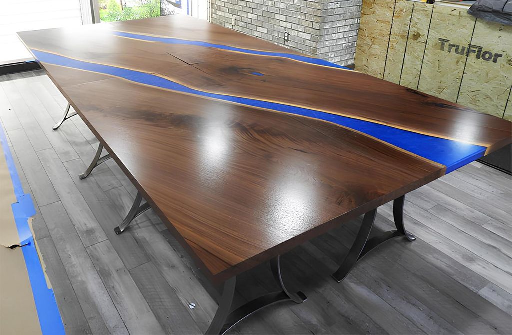 Holz Tisch Esszimmer Epoxy Resin Möbel Konferenztisch Epoxid Harz Giessharz neu