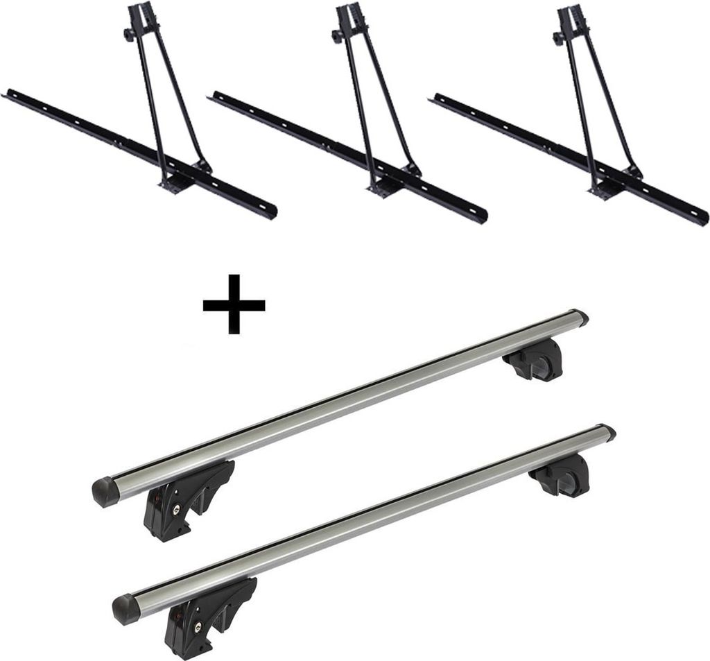 3x Fahrradträger ORION + Dachträger/Relingträger VDP LION2 kompatibel mit für Peugeot 4007 (5 Türer) 07-12