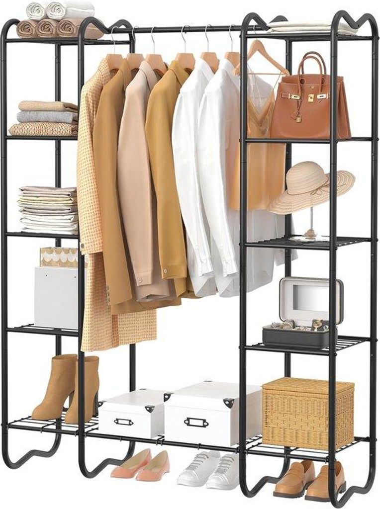 Metallischer Kleiderschrank - Stabil und praktisch - Schwarz - 125,90 x 39,00 x 160,00 cm