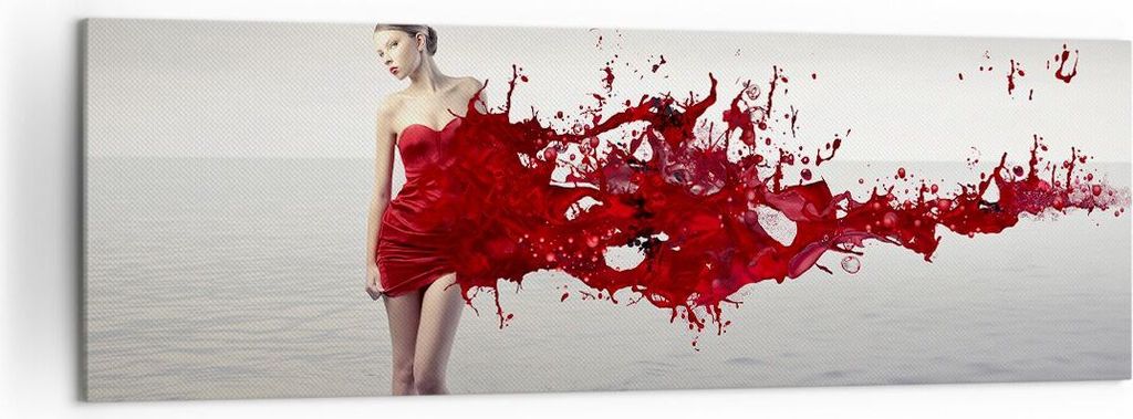 Bild auf Leinwand - Leinwandbild - Weiblich modell posieren nackt - 160x50cm - Wand Bild - Wanddeko - Leinwanddruck - Bilder - Kunstdruck - Wanddek...
