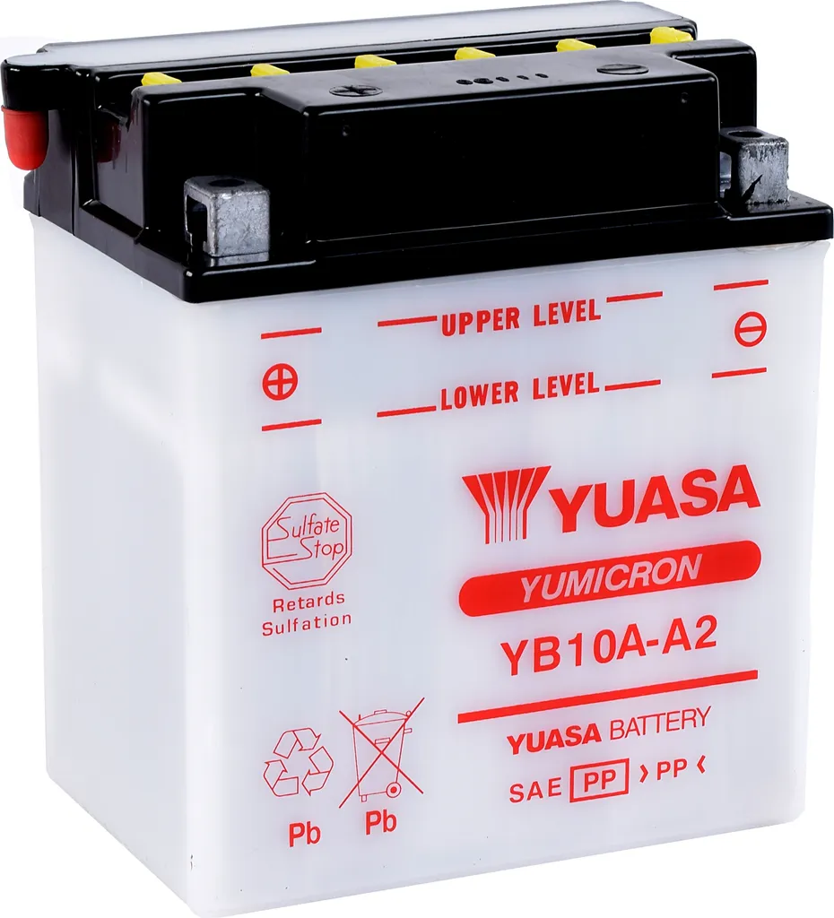 Batterie YUASA YB10A-A2 12V/11Ah 120A dimensions 135x90x155 sans acide