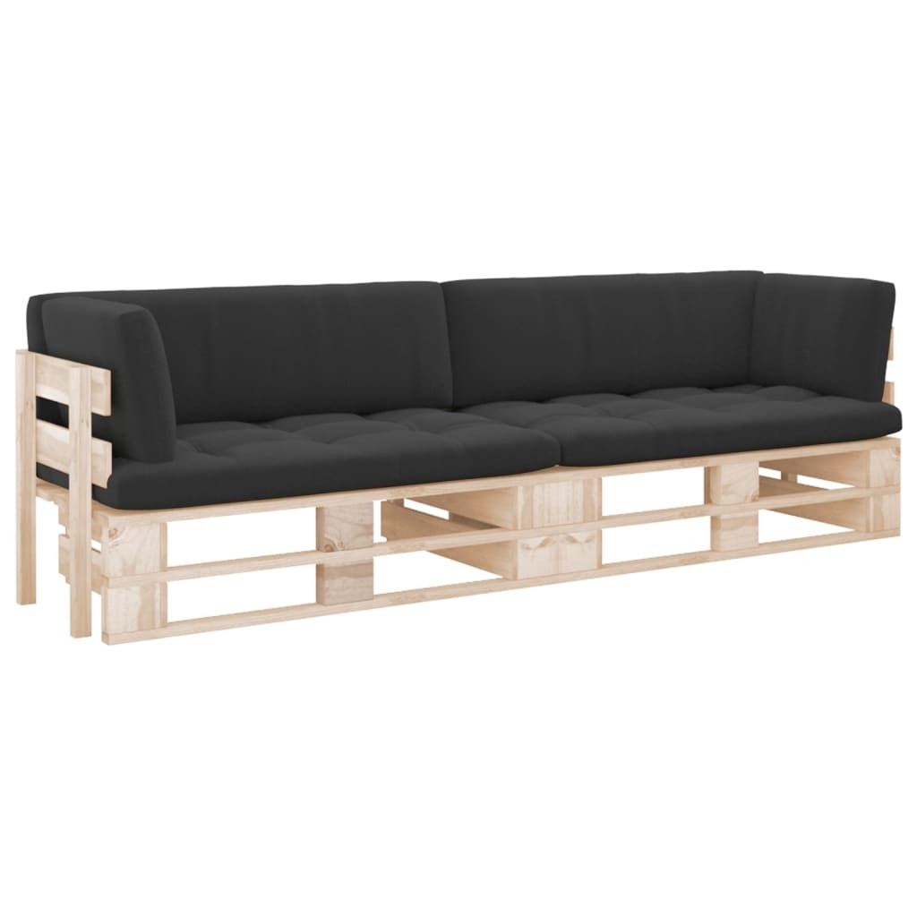 The Living Store 2-Sitzer-Palettensofa mit Kissen Imprägniertes Kiefernholz