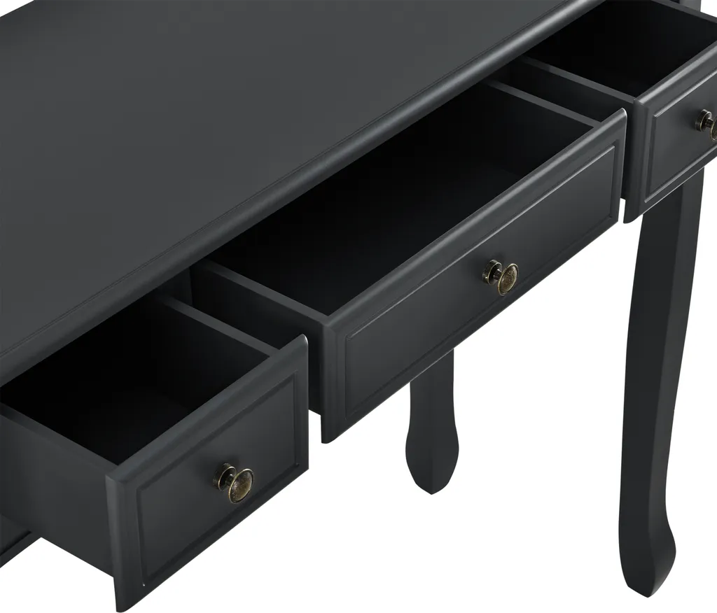 Console de rangement étroite noire - Solution gain de place 3 tiroirs
