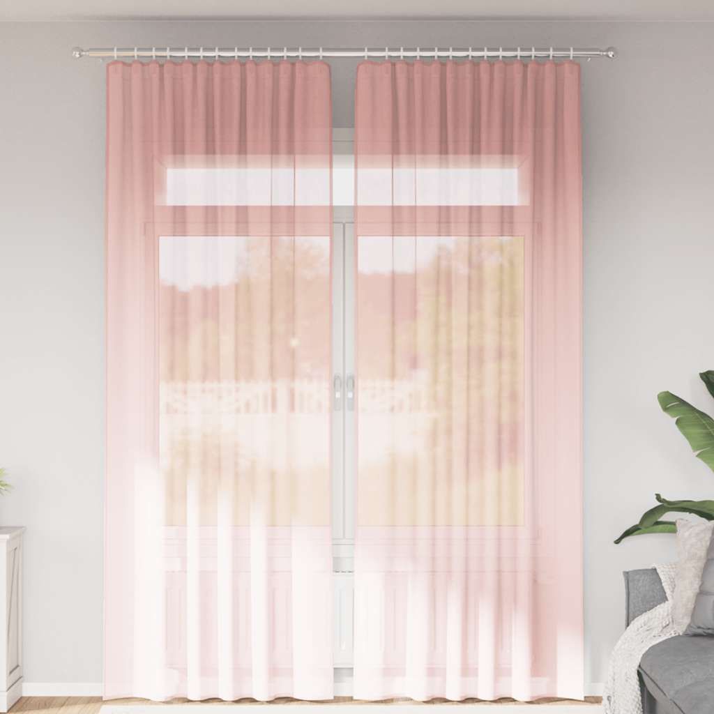 Möbel Voile Vorhänge mit Schlaufen 2 Stk. Rosa 140x260 cm 4102290