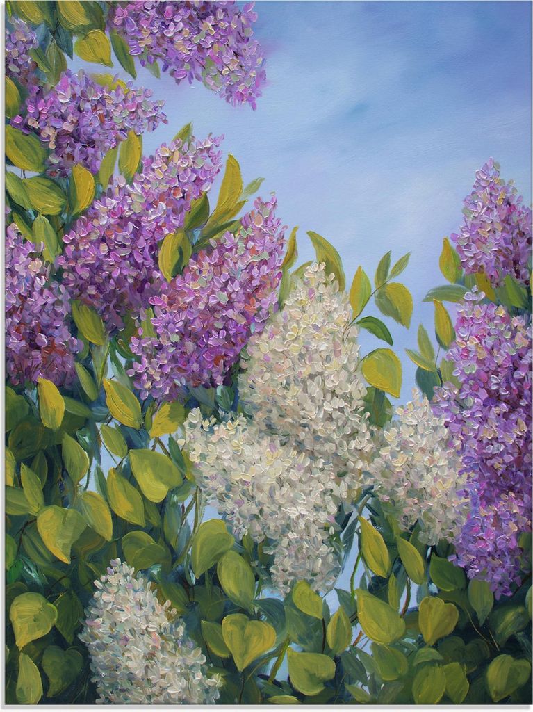 ARTland Glasbild Fliederbusch Größe: 45x60 cm