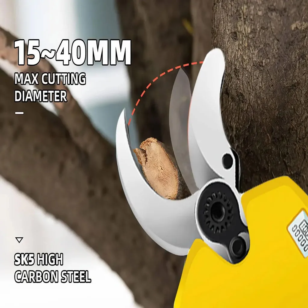 Cisaille de jardin électrique 40mm jaune pour taille précise sans fil - 5