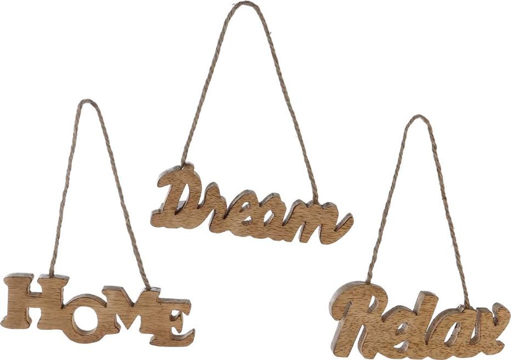 Schriftzug-Hänger "Relax", "Home" & "Dream"