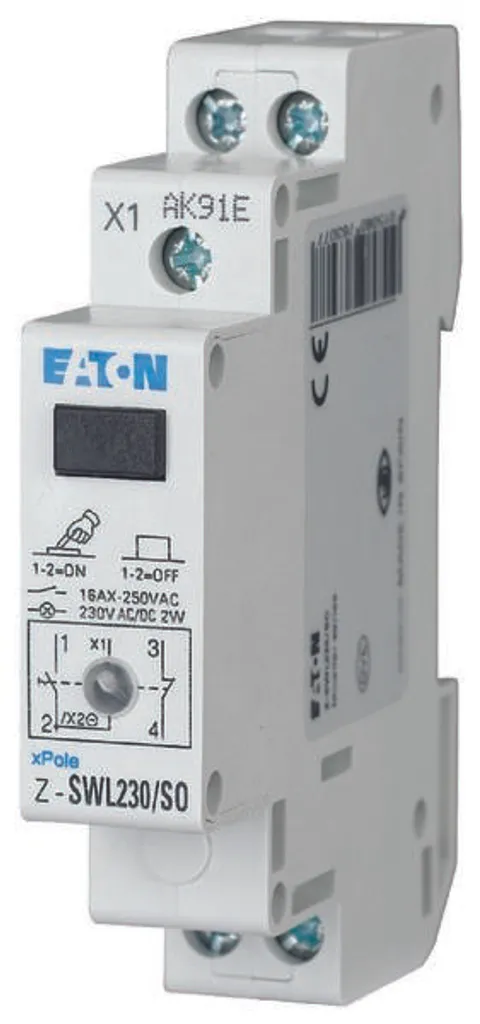 Interrupteur EATON deREG 1S 1Ö 16A - Format Compact 1TE Haute Qualité