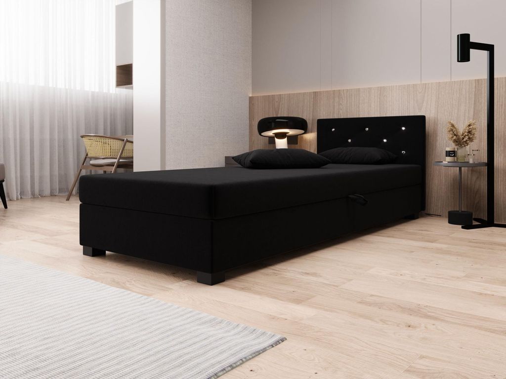 Polsterbett 80x195 MILEKA 2 - schwarz