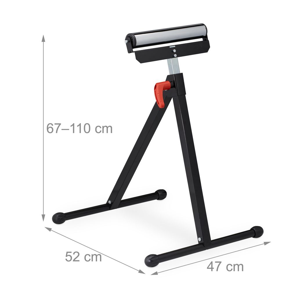 Rolbok - stufenlos verstellbar - 67-110 cm - zusammenklappbar - bis 60 kg - Stahl - schwarz