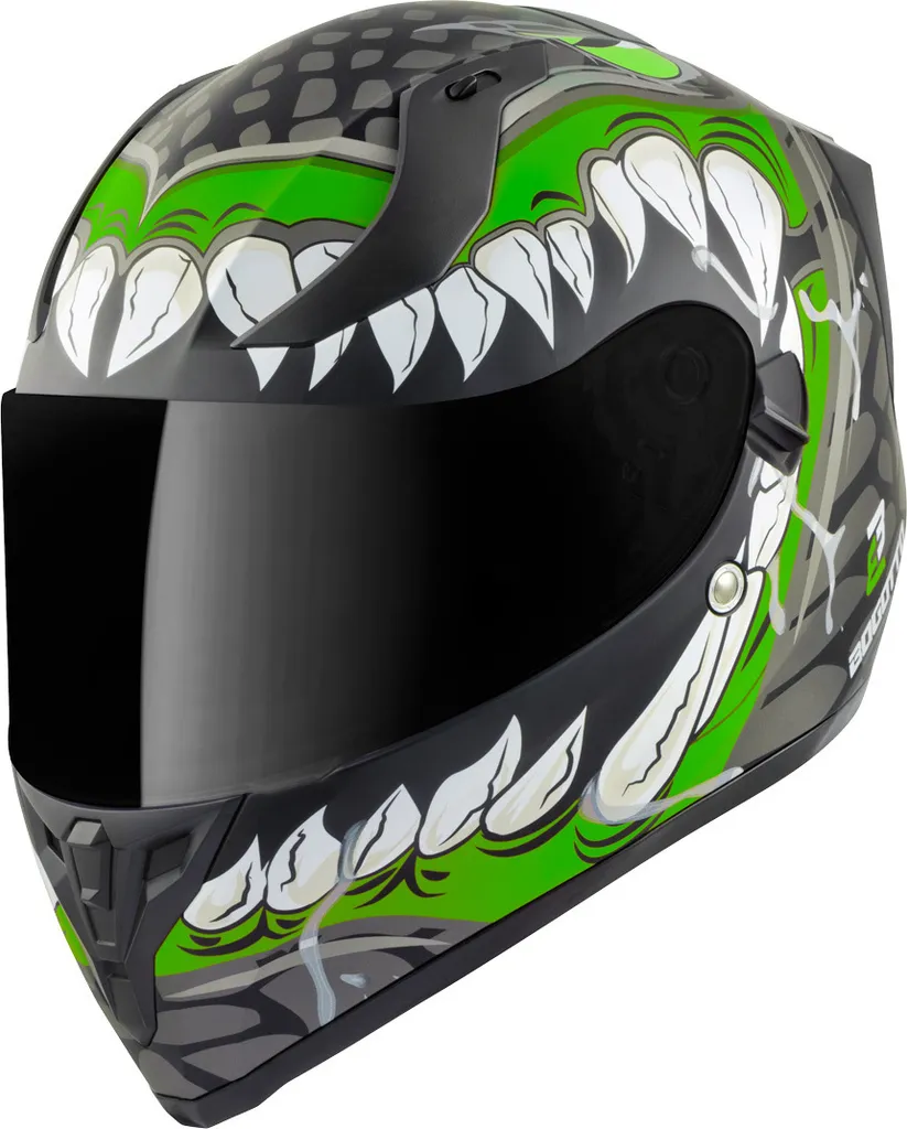 Casque Intégral Moto Bogotto V128 Naga Noir et Vert en Taille XL