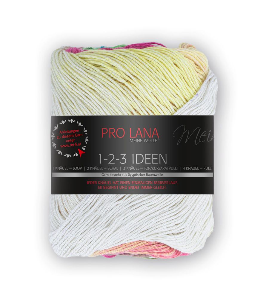 Pro Lana 1-2-3 IDEEN 100 g Sommergarn mit einzigartigem Farbverlauf Farbe 014 - sommer