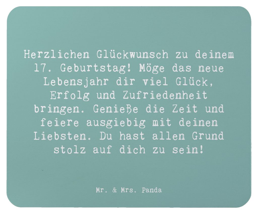 Mr. & Mrs. Panda Mousepad Spruch 17. Geburtstag - Meeresbrise - Geschenk, mauspad pc, Geburtstagsgeschenk, Erwachsenwerden, Mouse Pad, Zufriedenhei...