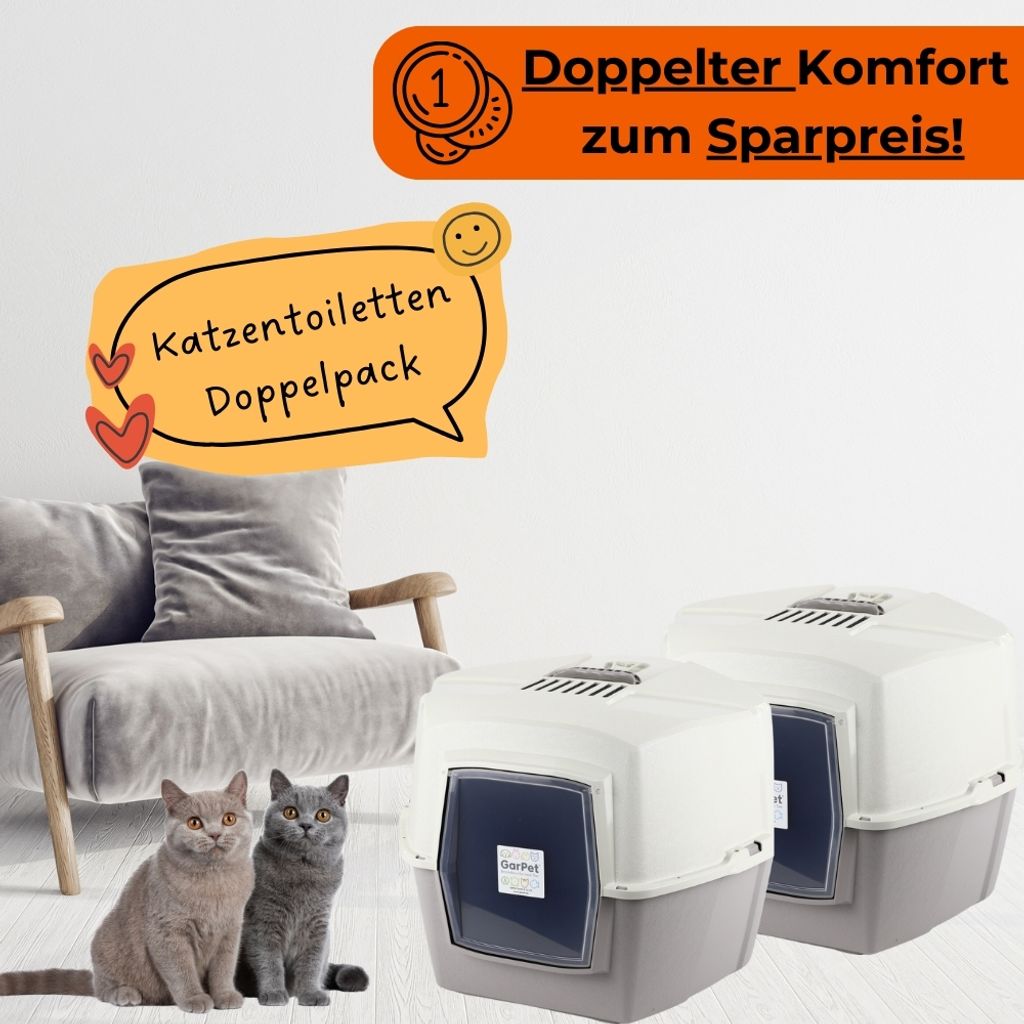 2x Große Eck Katzentoilette Katzenklo Ecke mit Deckel Produktbild 6
