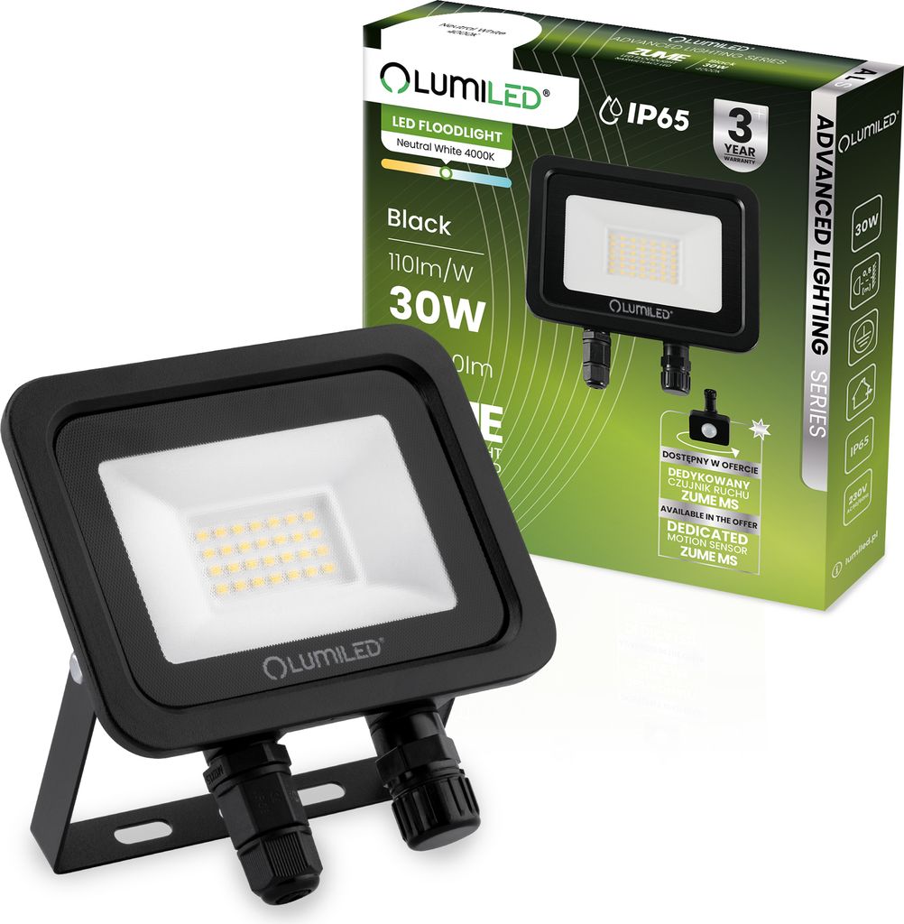LUMILED LED reflektor 30W super jasný venkovní reflektor Obrázek produktu 