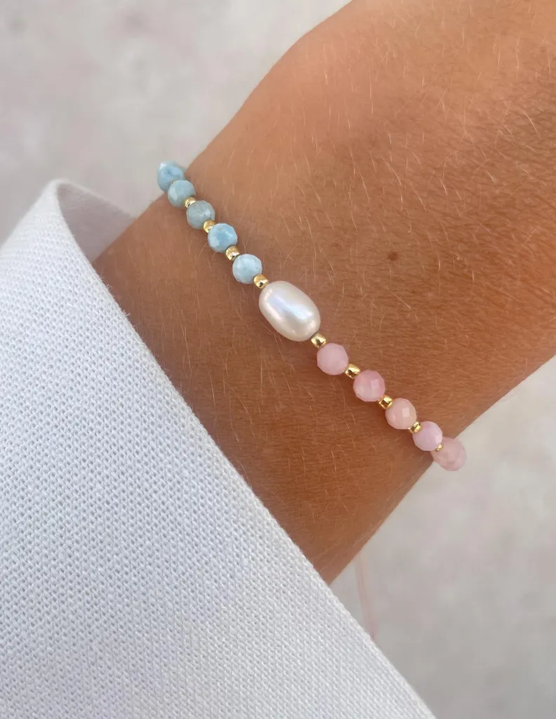Bracelet Larimar et Opale - Solution Créativité et Blocage Émotionnel