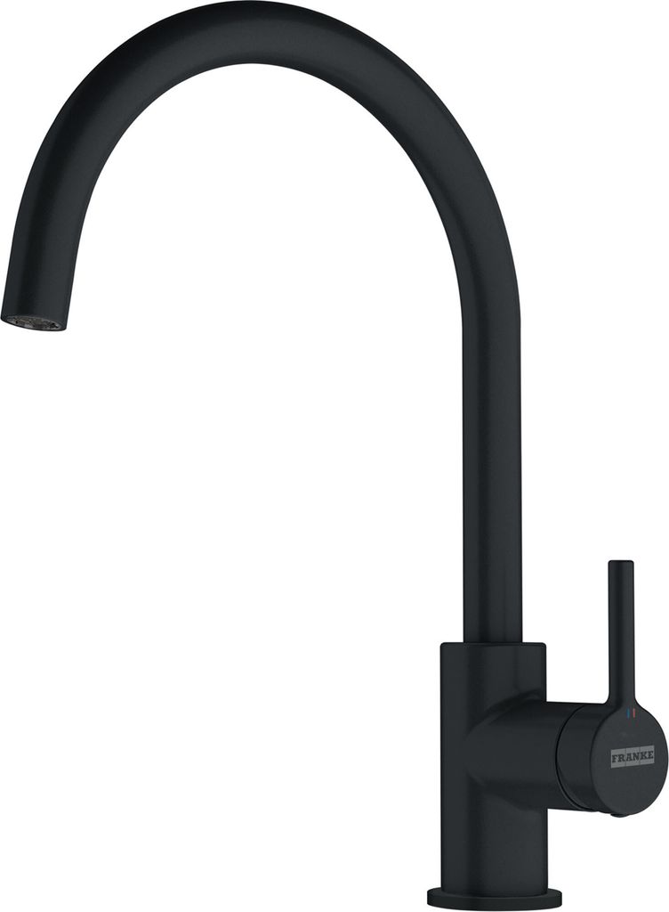 FRANKE Robinet Lina - noir mat, bec fixe, haute Image du produit 
