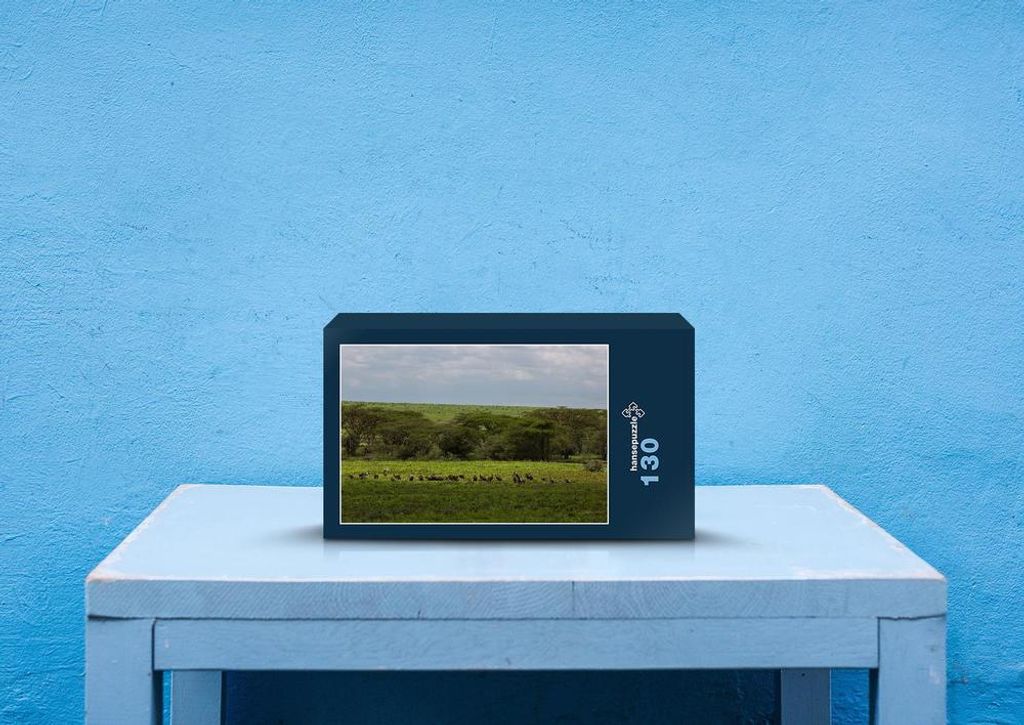hansepuzzle 81800 - Tansania Puzzle, 130 Teile, Reisen, 28,7 x 20,0cm mit hochwertiger Aufbewahrung, Kartonbox und wiederverschließbarem Beutel