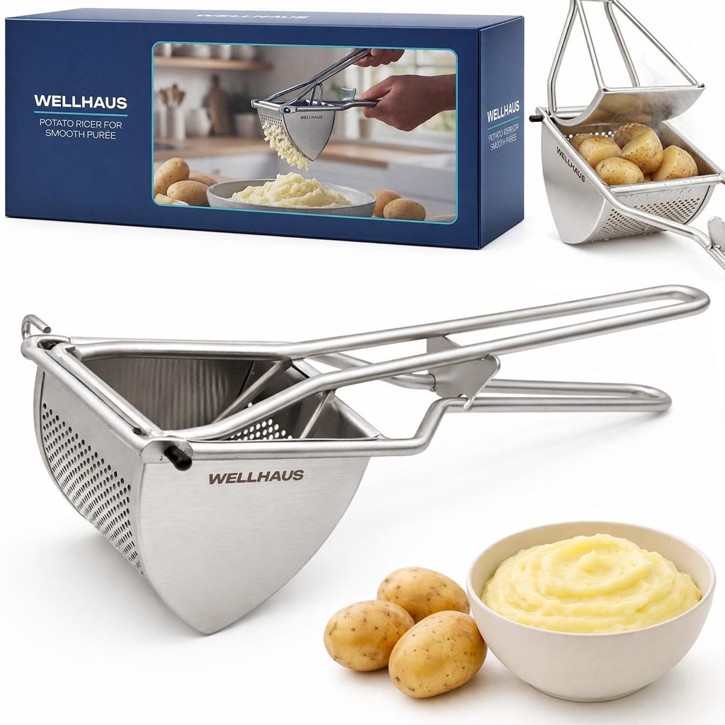 WELLHAUS Handkartoffelpresse aus Edelstahl Produktbild 