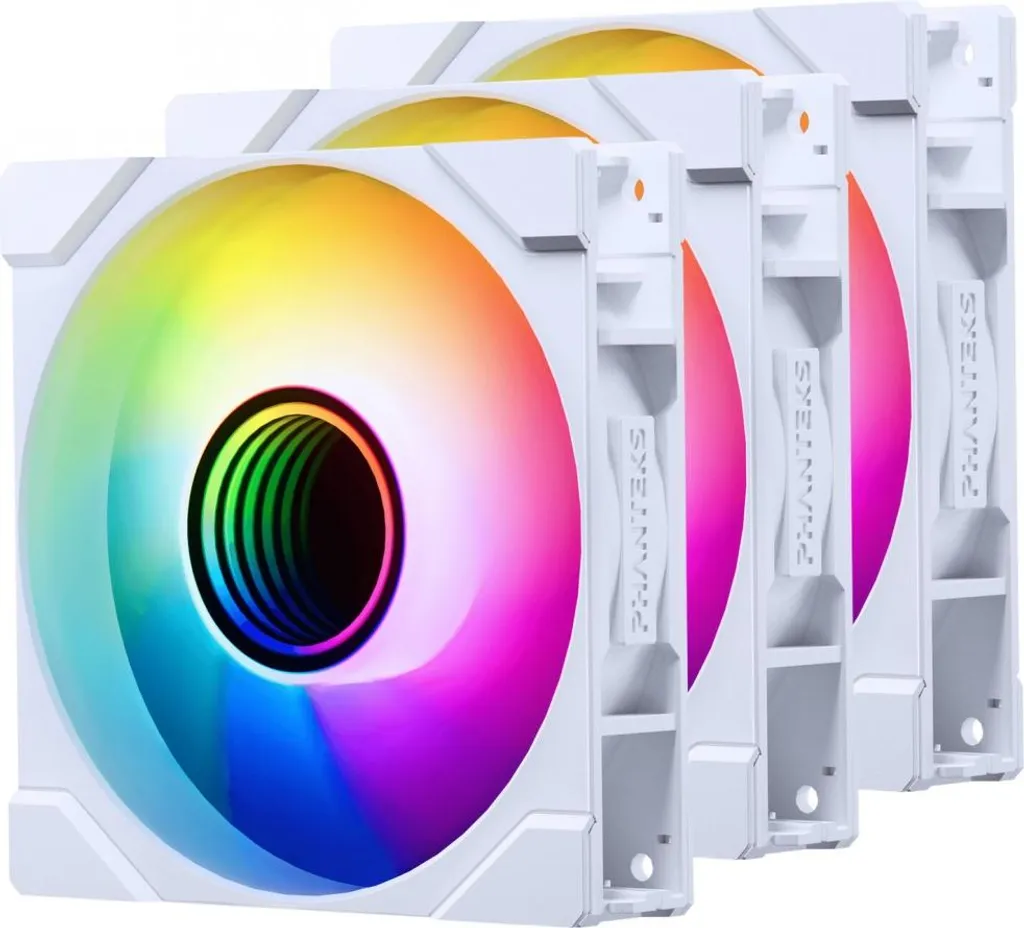 PHANTEKS M25R G2 PWM D-RGB Pack de 3 Ventilateurs Reverse Blade Blanc
