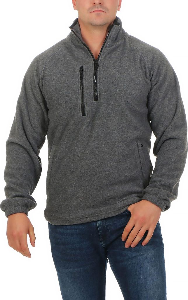 Mivaro Herren Fleecepullover mit halbem Reißverschluss und Taschen warm atmungsaktiv Regular Fit ideal für Arbeit Freizeit Angeln Wandern Campen ...