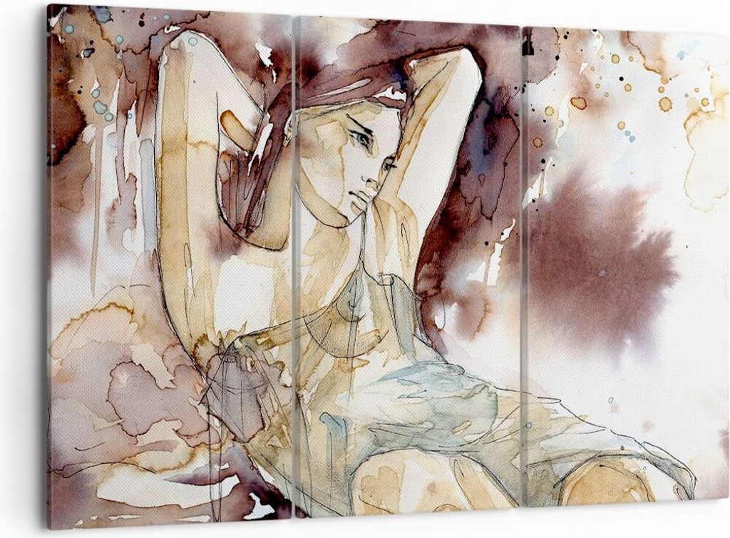 Bild auf Leinwand - Leinwandbild - Frau Modell - 105x70cm - Wand Bild - Wanddeko - Wandbilder - Leinwanddruck - Bilder - Kunstdruck - Wanddekoratio...