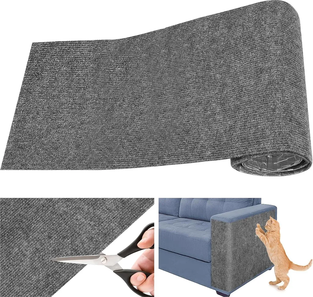 Griffoir Chat Autocollant 30x100 cm - Tapis Mural Sisal à Découper