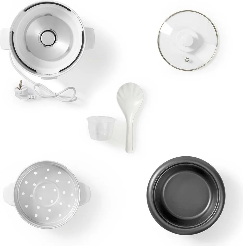Cuiseur à riz 0,6 L antiadhésif - Mini cuiseur riz blanc compact 300W