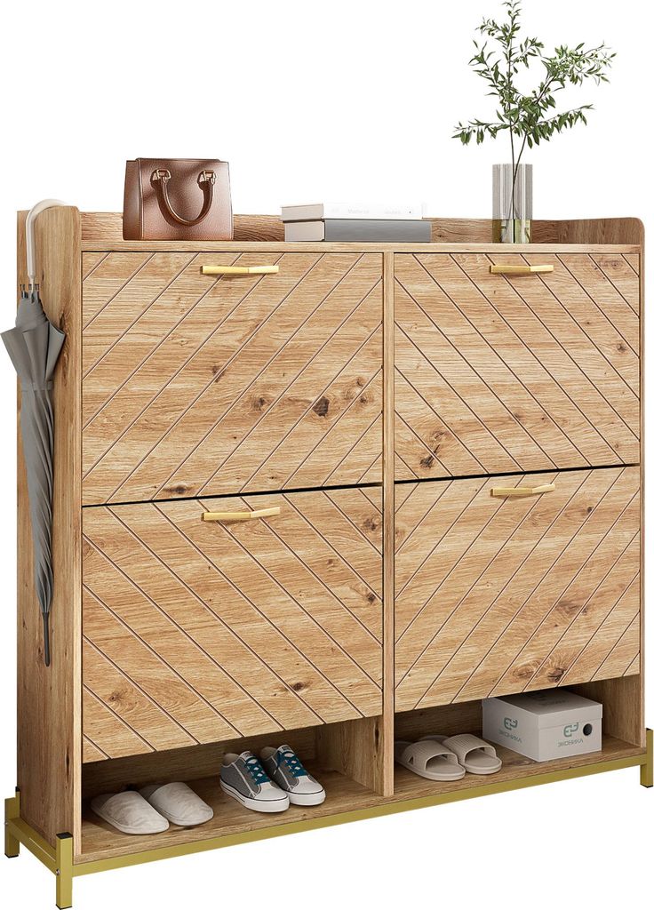 Fortuna Lai Armoire à chaussures pliante moderne à 4 portes Image du produit 