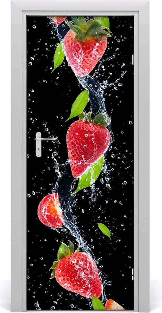 Tulup Türaufkleber 75x205 cm Dekorative Aufkleber Selbstklebend Wasserdichte Tapete Abnehmbar Schlafzimmer Wohnzimmer Wohnkultur - Erdbeeren