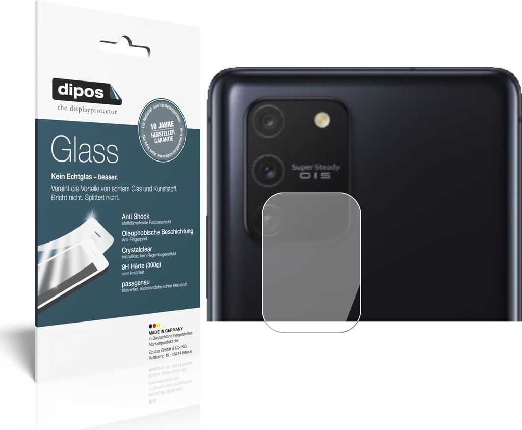 2x Schutzfolie für Samsung Galaxy S10 Lite Kameralinse - Anti-Shock 9H Folie dipos Glass Kunststoffglas