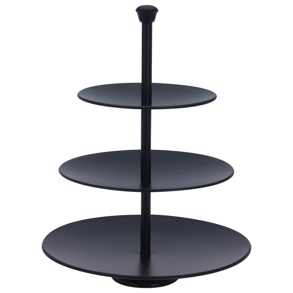 Excellent Houseware Etagere mit 3 Ablagen 36,5 cm Mattschwarz