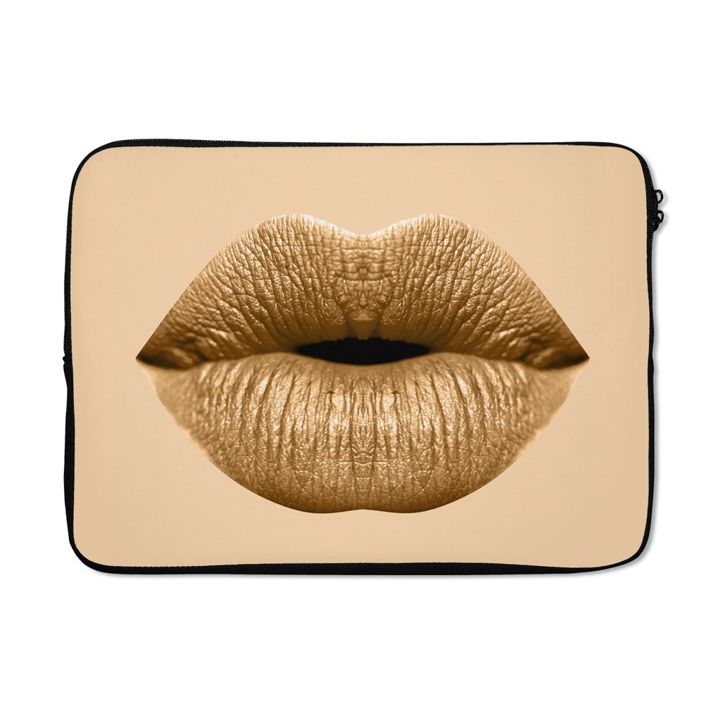 MuchoWow Laptop Hülle 14 ZollLippen - Pastell - Braun Laptoptasche - Laptoptasche - Stoßsicher - Schutzhaube