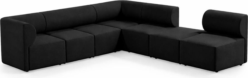 Casa Padrino Luxus Ecksofa Schwarz 360 x 360 cm - Modulares Wohnzimmer Sofa