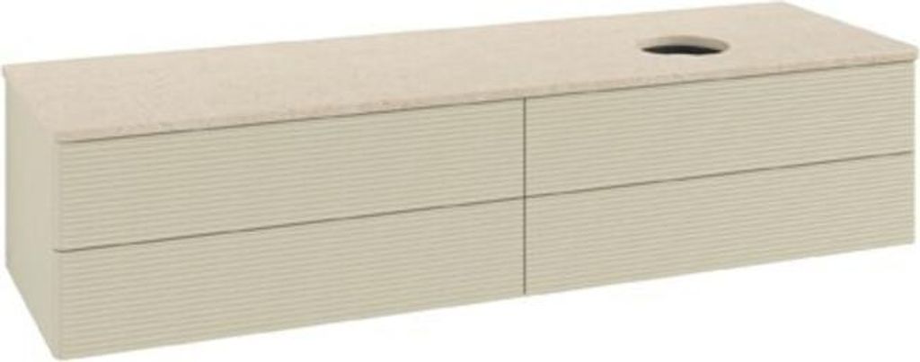 V&B Waschtischunterschrank mit Frontstruktur Antao 160x50cm, WBP-farbe botti., si Gr m Lac