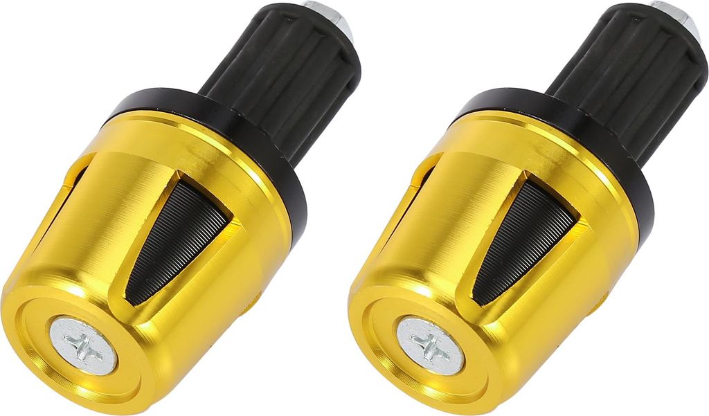 Paar 17mm Motorrad Hand Griffe Lenker Endkappen Stecker Goldton